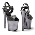8-Inch Glitter Platform Sandals - High Heel Performance Shoes