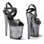 8-Inch Glitter Platform Sandals - High Heel Performance Shoes