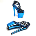 Suede Electroplate Platform Sandal Heel – 8 Inch Stage & Pole Dance