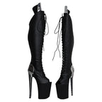 9-Inch Matte Platform Thigh-High Boots - Over the Knee Boots