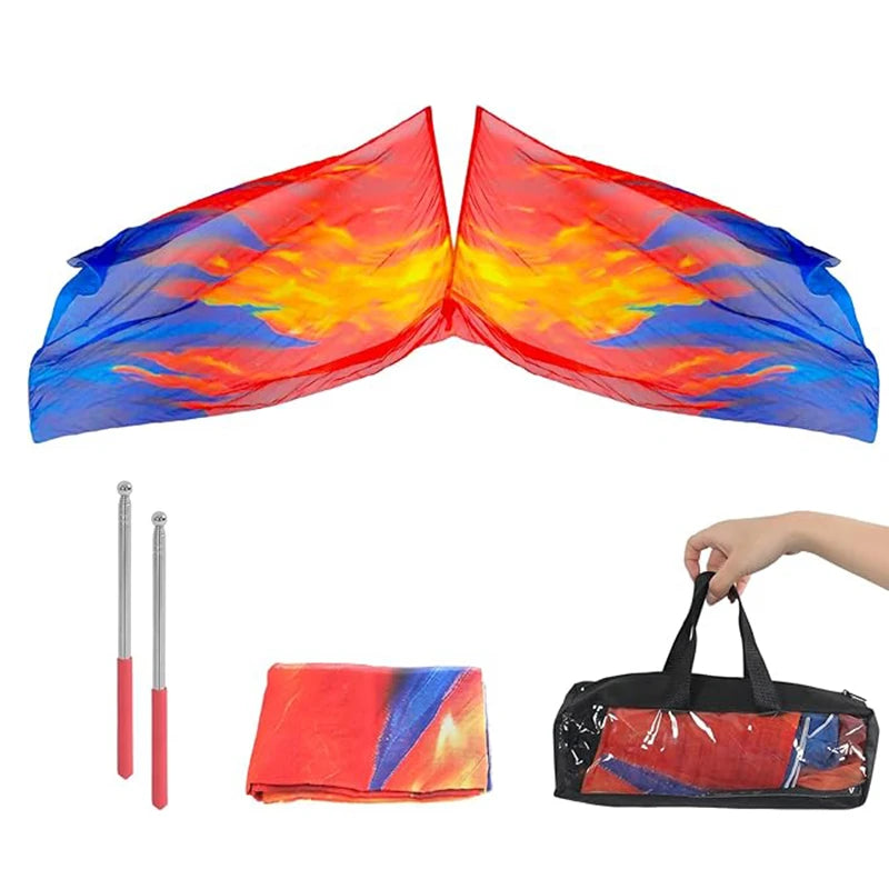 Worship Praise Flag Set | Angel Wing Semicircle | with Poles & Carry Bag