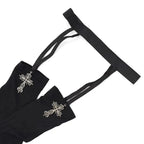 Cross Suspender Thigh-High Stockings | Gothic Lolita | One Size