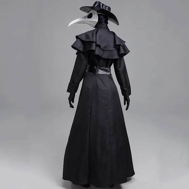 Plague Doctor Hooded Robe Costume | Medieval Cloak | S–5XL