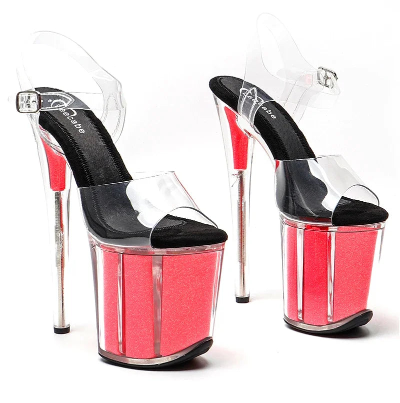 20CM Platform Pole Dance Heels - 8 Inch High Heel Performance Sandals