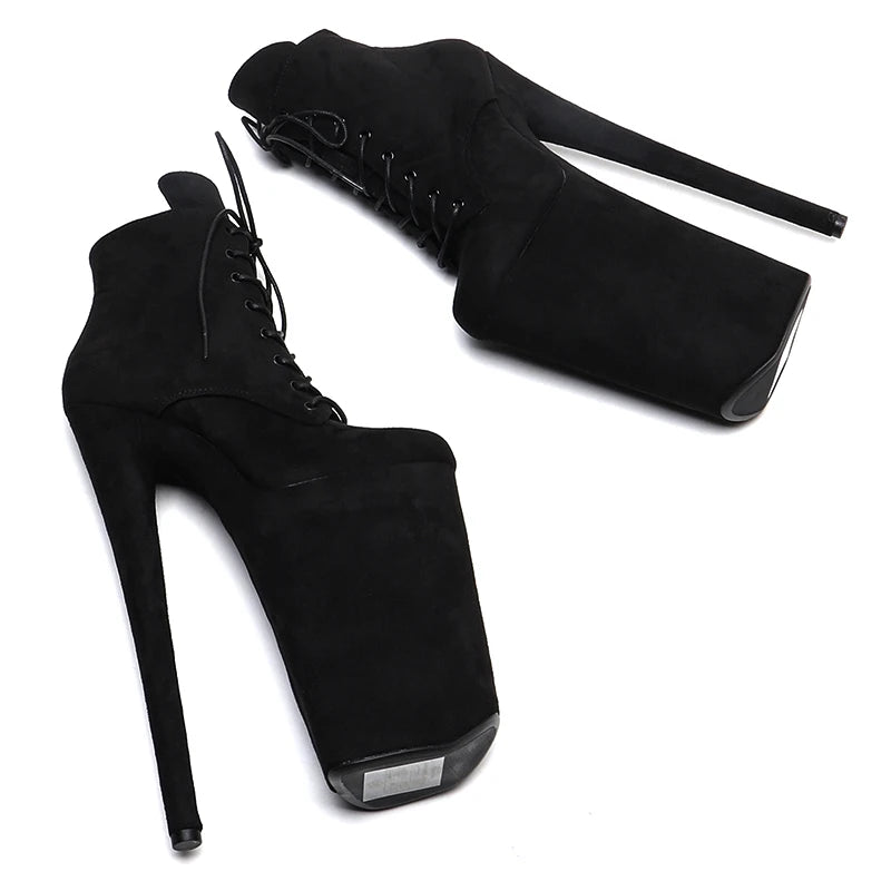 10-Inch Suede Ankle Boots - Lace-Up Dance Boots
