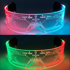 LED Acrylic Visor Glasses | 12-Mode Light-Up Rave Eyewear