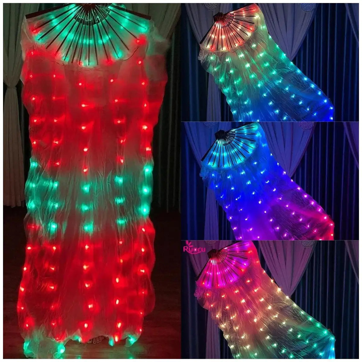 LED Fan Veils | Multicolor Silk