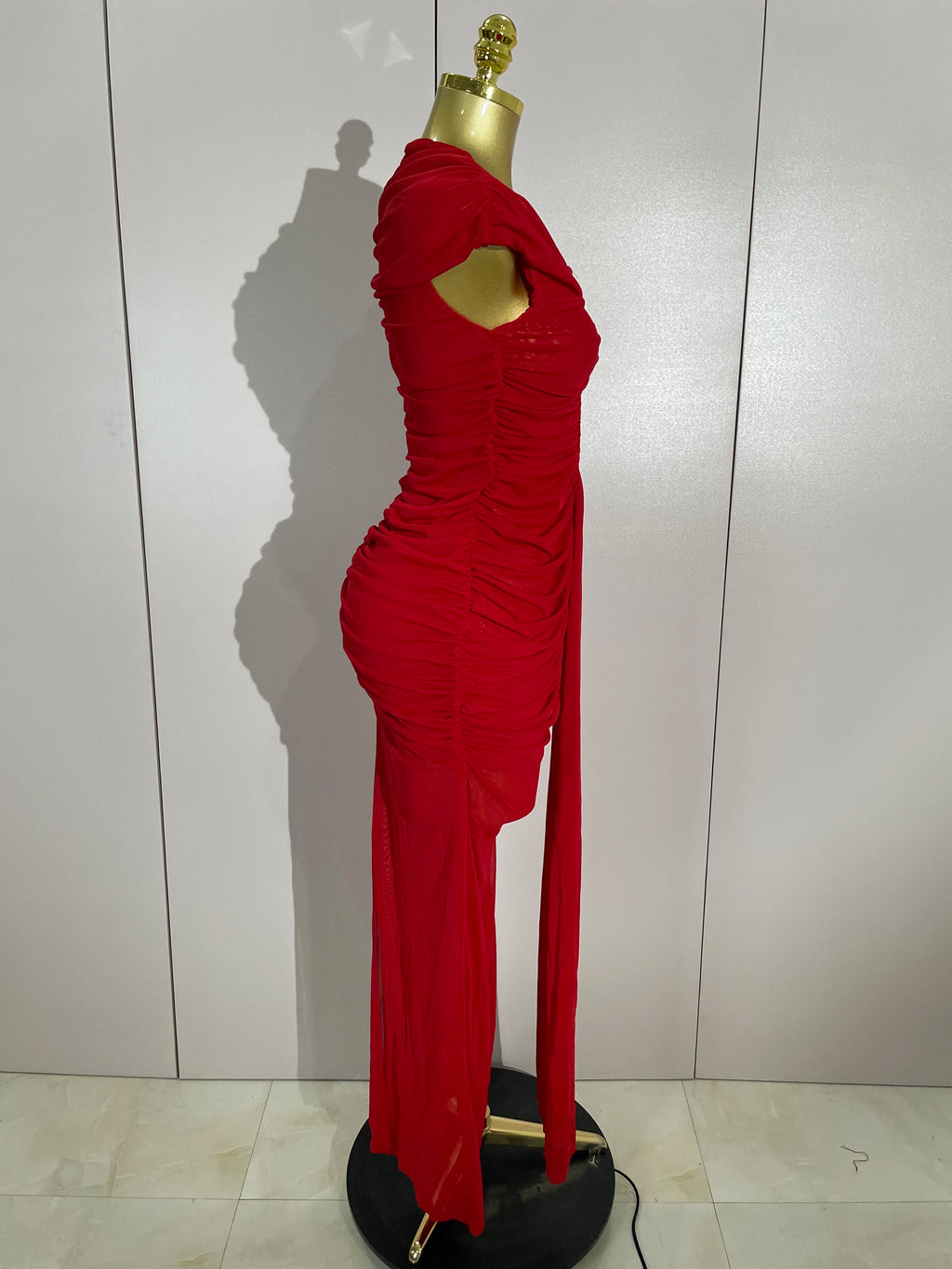 Hollow-Out Mesh Bodycon Maxi Dress | Stage & Performance