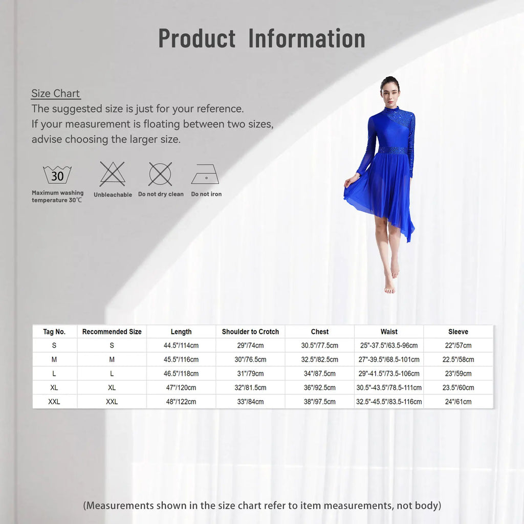 Sequin Lyrical Dress | Mesh Skirt | Long Sleeve