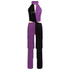 Latin Dance Jumpsuit | Sequin Contrast Fringe
