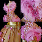 Pink Floral Stage Dress | Rhinestones