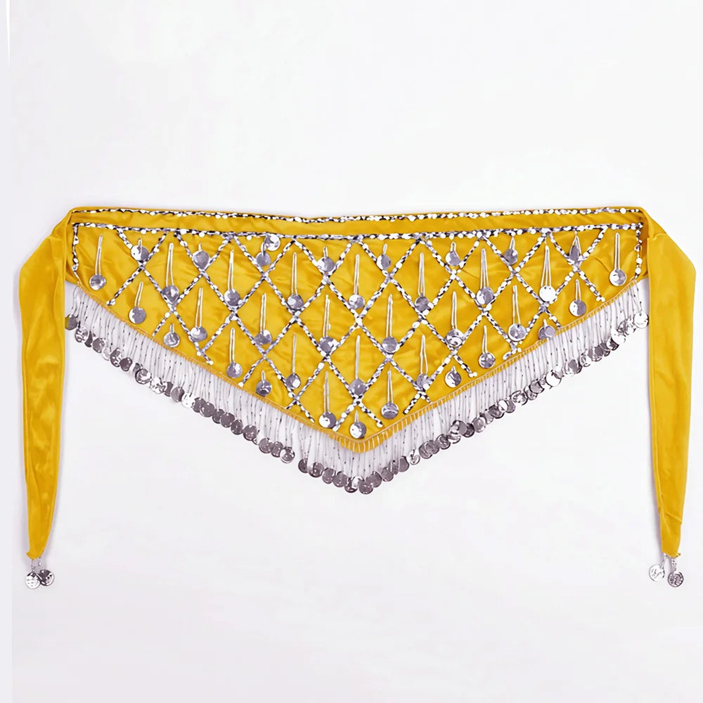 Velvet Tribal Hip Scarf | Coins & Fringe | Belly Dance