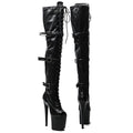 8-Inch Matte Thigh-High Boots - Lace-Up Dance Boots