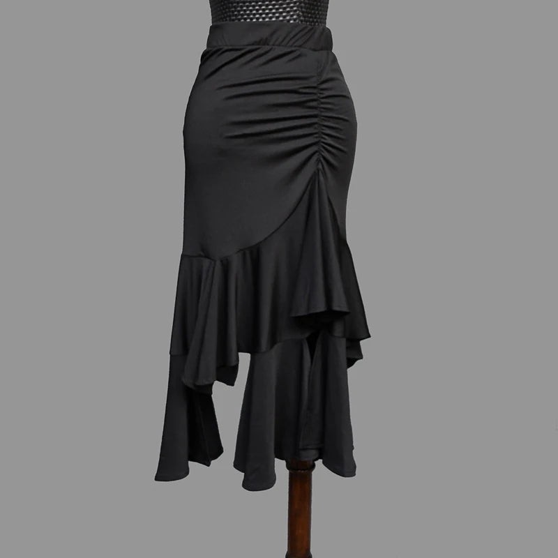 Latin Dance Ruffle Skirt | High-Low Hem | Salsa & Competition