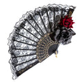 Gothic Lace Hand Fan | Bamboo & Silk | Victorian