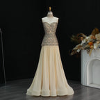 Beaded Sequin Bow Gown | Sweetheart A-Line | Floor-Length