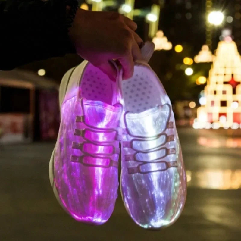 Fibre Optic LED Light-Up Sneakers | USB Rechargeable | Unisex Kids & Adults | 3 Colours