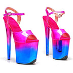 8-Inch Hot Pink Platform Sandals - Ankle Strap Dance Heels
