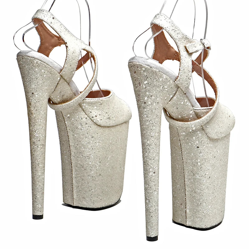 8-Inch Floral Platform Heels | Open Toe