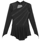 Rhinestone Skating Dress | Mock Neck | Back Keyhole | Long Sleeve