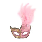 Feather Masquerade Mask | Venetian Half-Face | 7 Colors