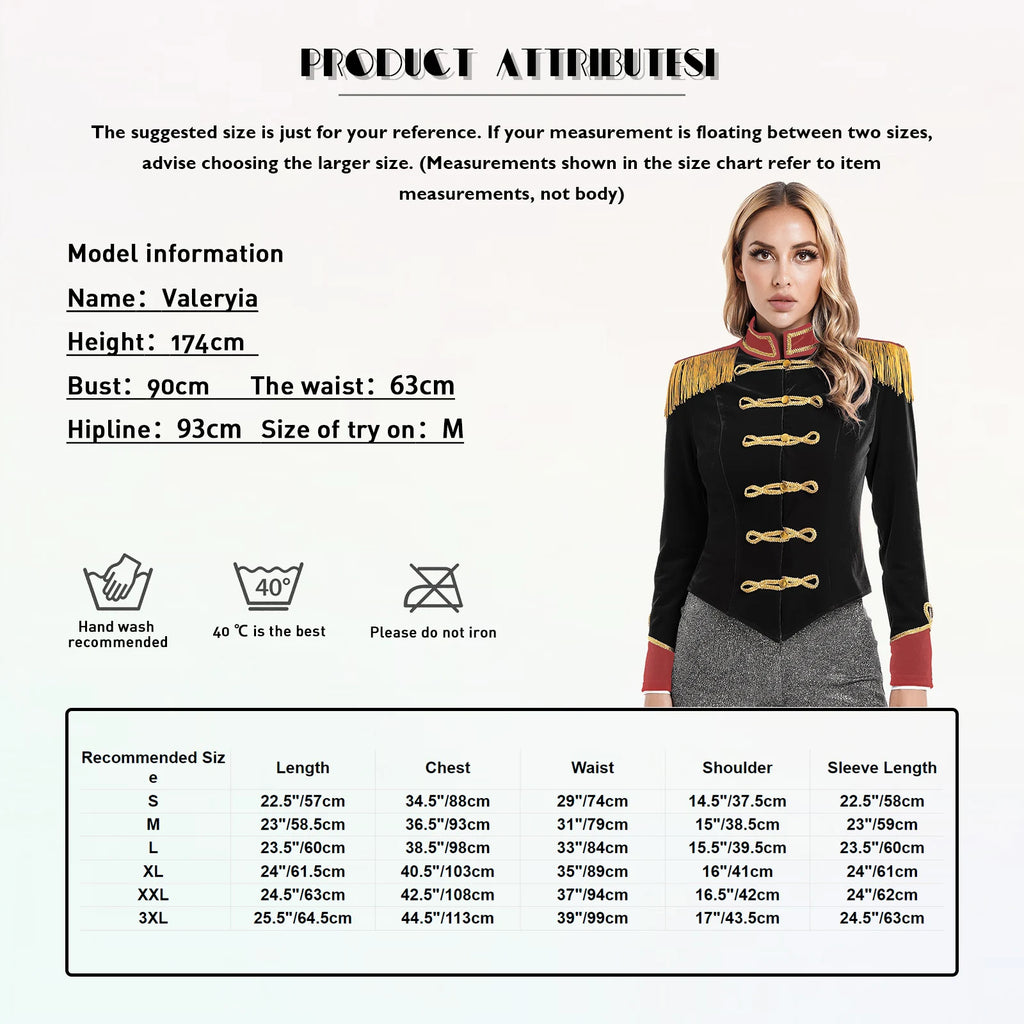 Ringmaster Velvet Jacket | Gold Braid | Circus Costume