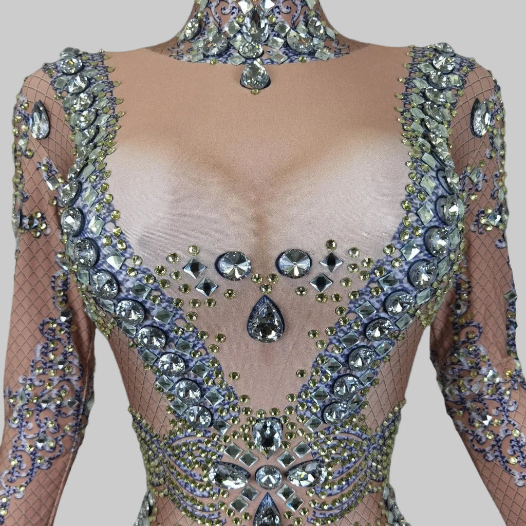 Rhinestone Print Jumpsuit - Luxury Performance Wear