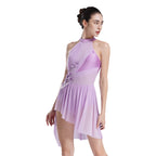 Applique Rhinestone Lyrical Dress | Mock Neck | 4-Strap Back