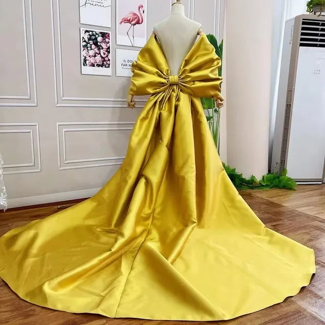 Mikado Cape | Oversized Bow Sleeves & 2M Train | Pageant & Bridal
