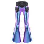 Men’s Metallic Flared Pants | Lace-Up Waist