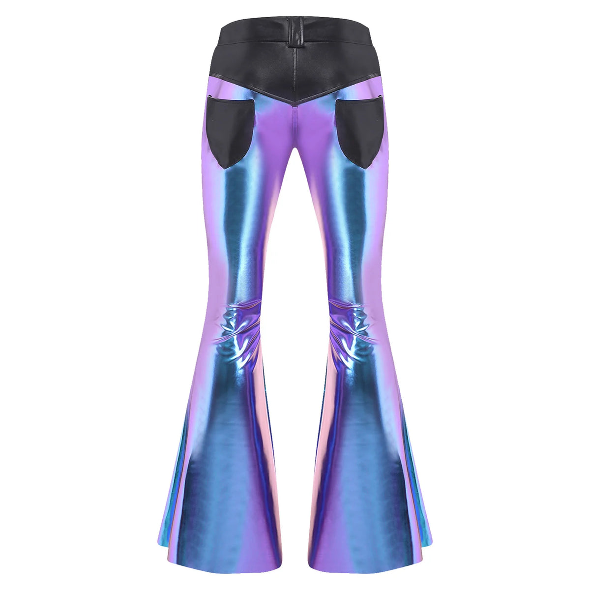 Men’s Metallic Flared Pants | Lace-Up Waist