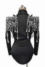 Rhinestone Fringe Blazer Mini Dress | Crystal Tassel | Showgirl | Stage Performance