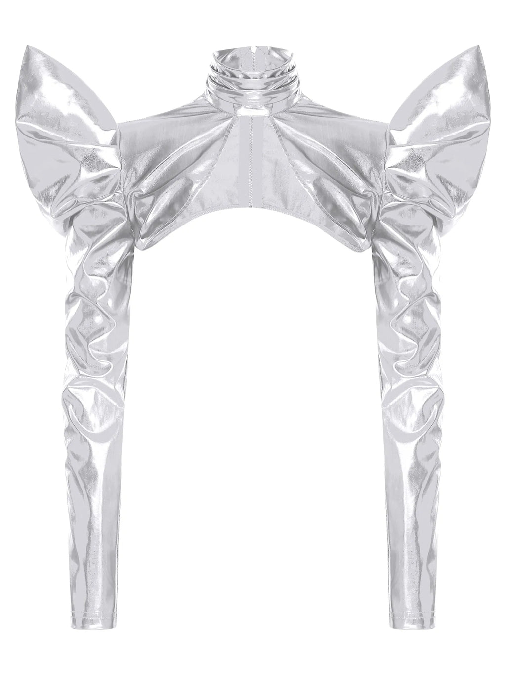 Metallic Catsuit Set | Futuristic Crop Top