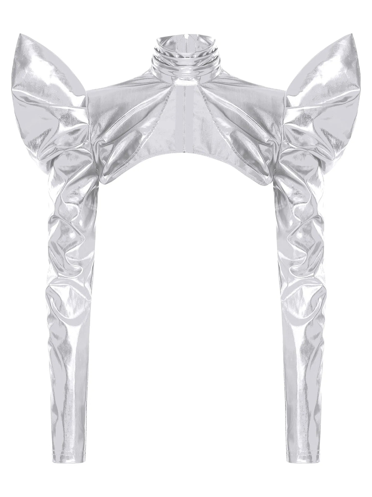 Metallic Catsuit Set | Futuristic Crop Top