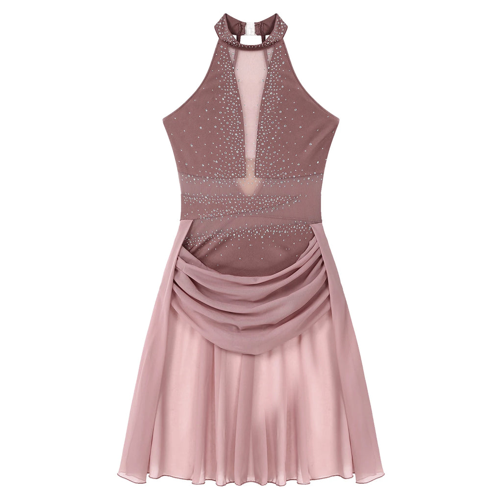 Lyrical Dance Dress | Rhinestones & Draping