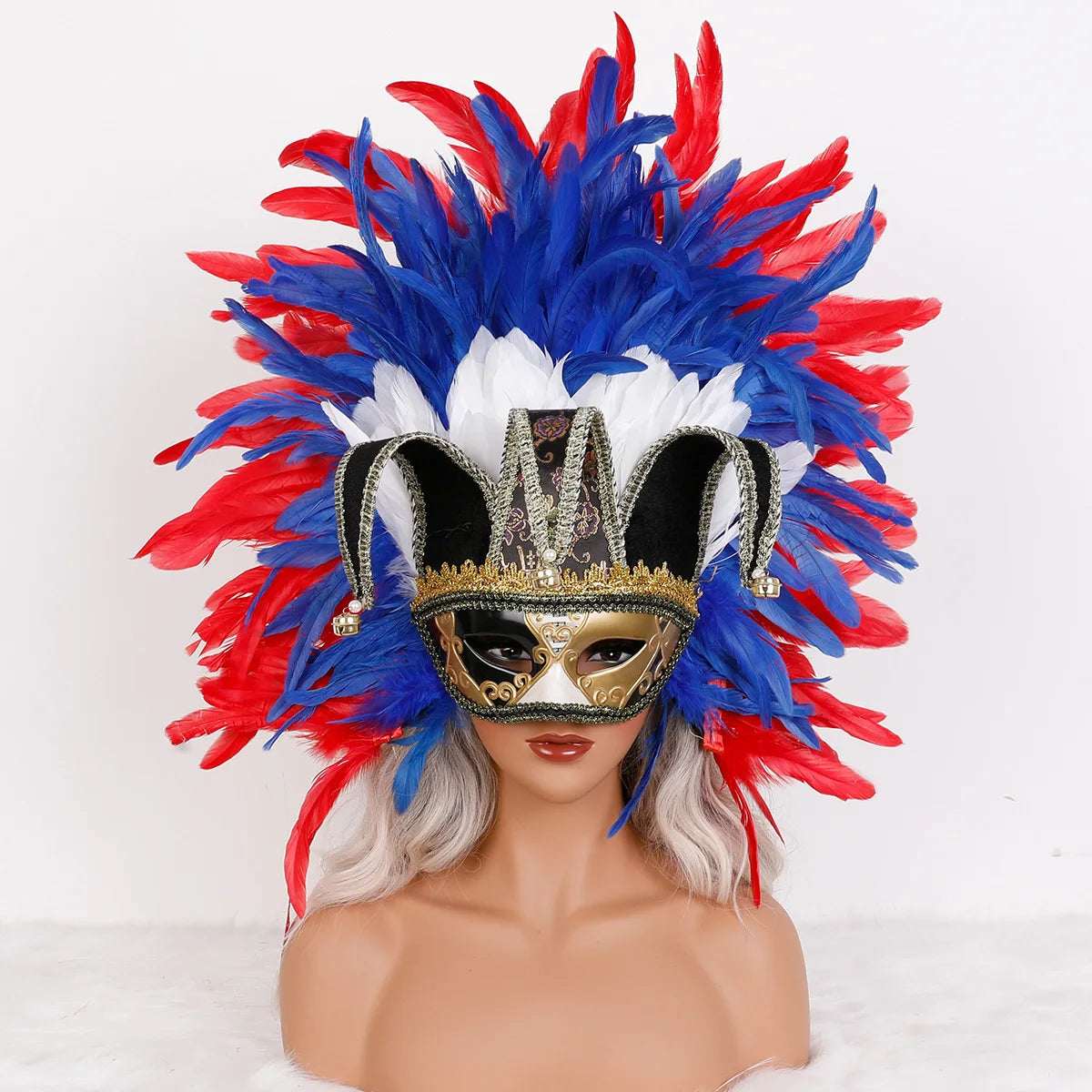 Feather Masquerade Mask | Jester Crown