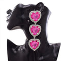 Heart Drop Earrings | Rhinestone Statement