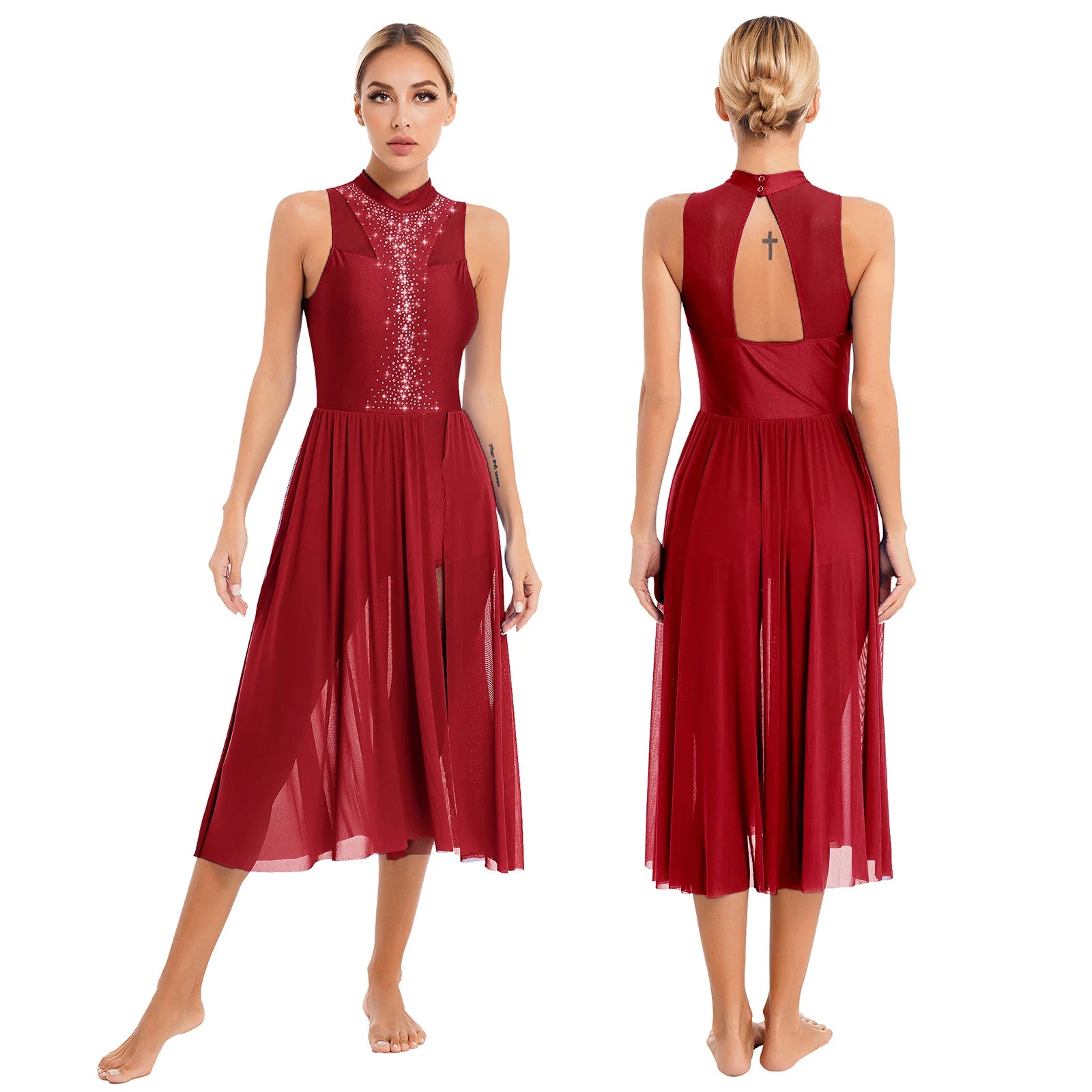 Rhinestone Lyrical Dress | Keyhole Back | Figure Skating