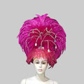 Feather Headdress - Handcrafted Samba Carnival Headpiece with Rhinestones