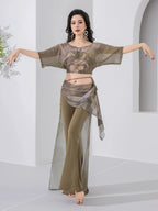 Belly Dance Practice Set | Batwing Top & Flare Pants