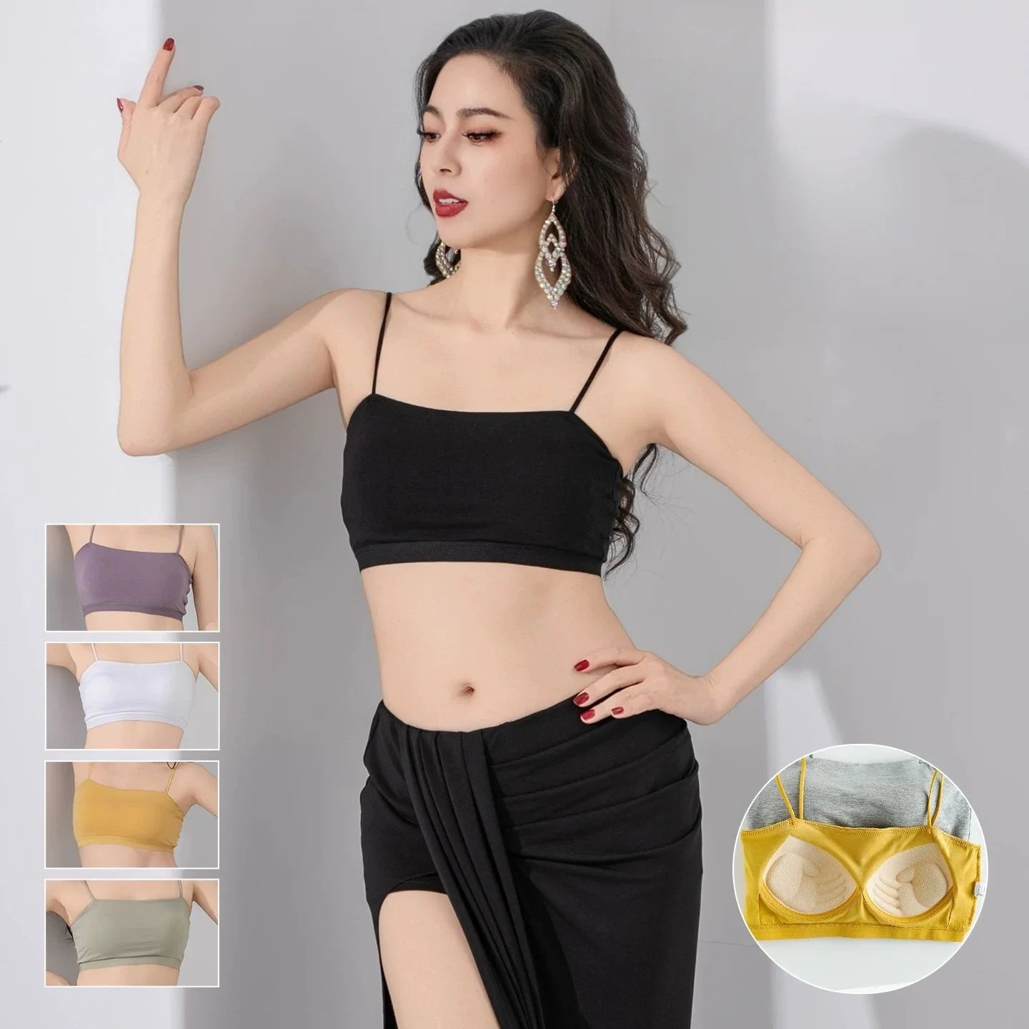 Modal Built-In Bra Crop Camisole | Belly Dance Practice Top