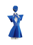 Retro Flight Attendant Costume | Blue Dress & Hat