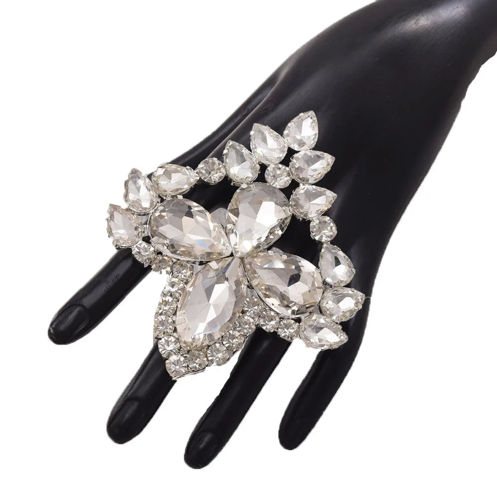 Oversized Rhinestone Cocktail Ring | Adjustable | 8 Colors