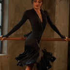 Latin Dance Bodysuit | Long Sleeve Practice Top & Skirt