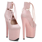 8-Inch Glitter Platform Ankle Boots