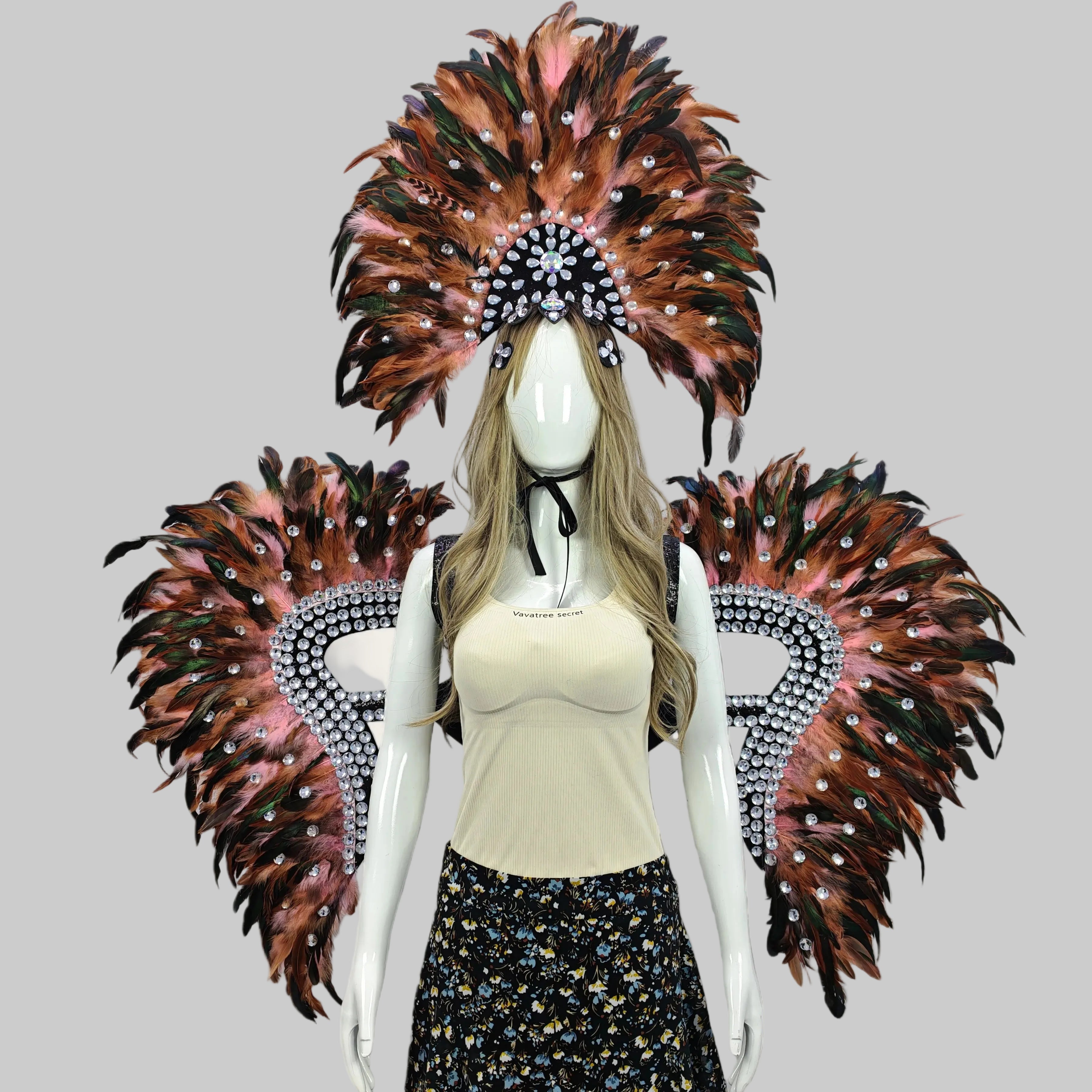 Feather Headdress & Wing Set - Festival & Performance Costume