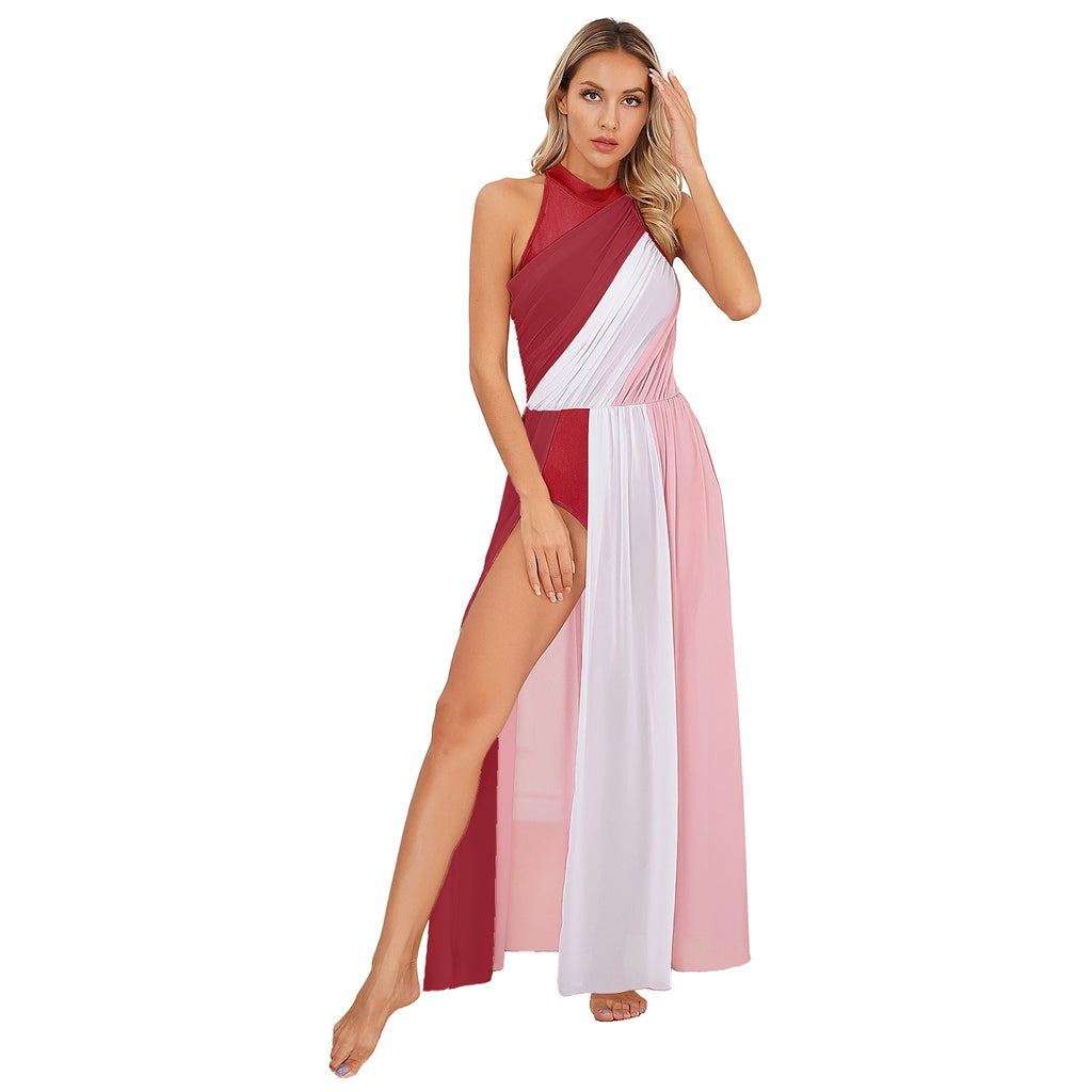 Moonlit Split-Skirt Lyrical Dance Leotard Dress