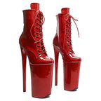 10-Inch Shiny Ankle Boots - Platform Dance Boots