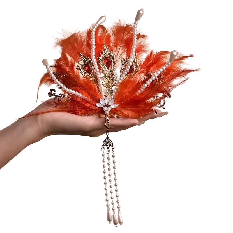 Feather Hairstick | Beaded Fringe | 3 Colors
