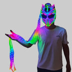 LED Luminous Helmet Mask - Remote Control Light Illusion Performance Headpiece